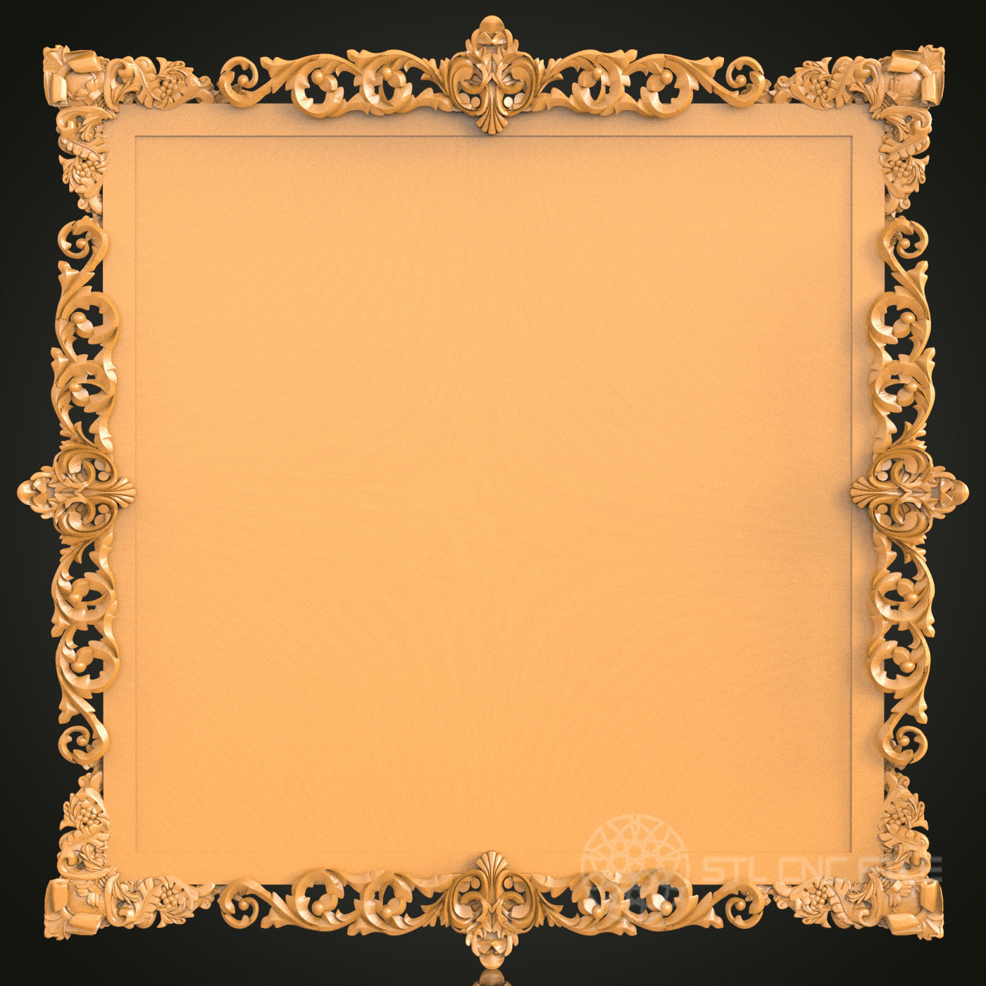 Elaborate Square Frame Design STL Model for CNC Router Engraver - Artcam, Aspire, CNC Files, 3D Printer Compatible, Wall Decor