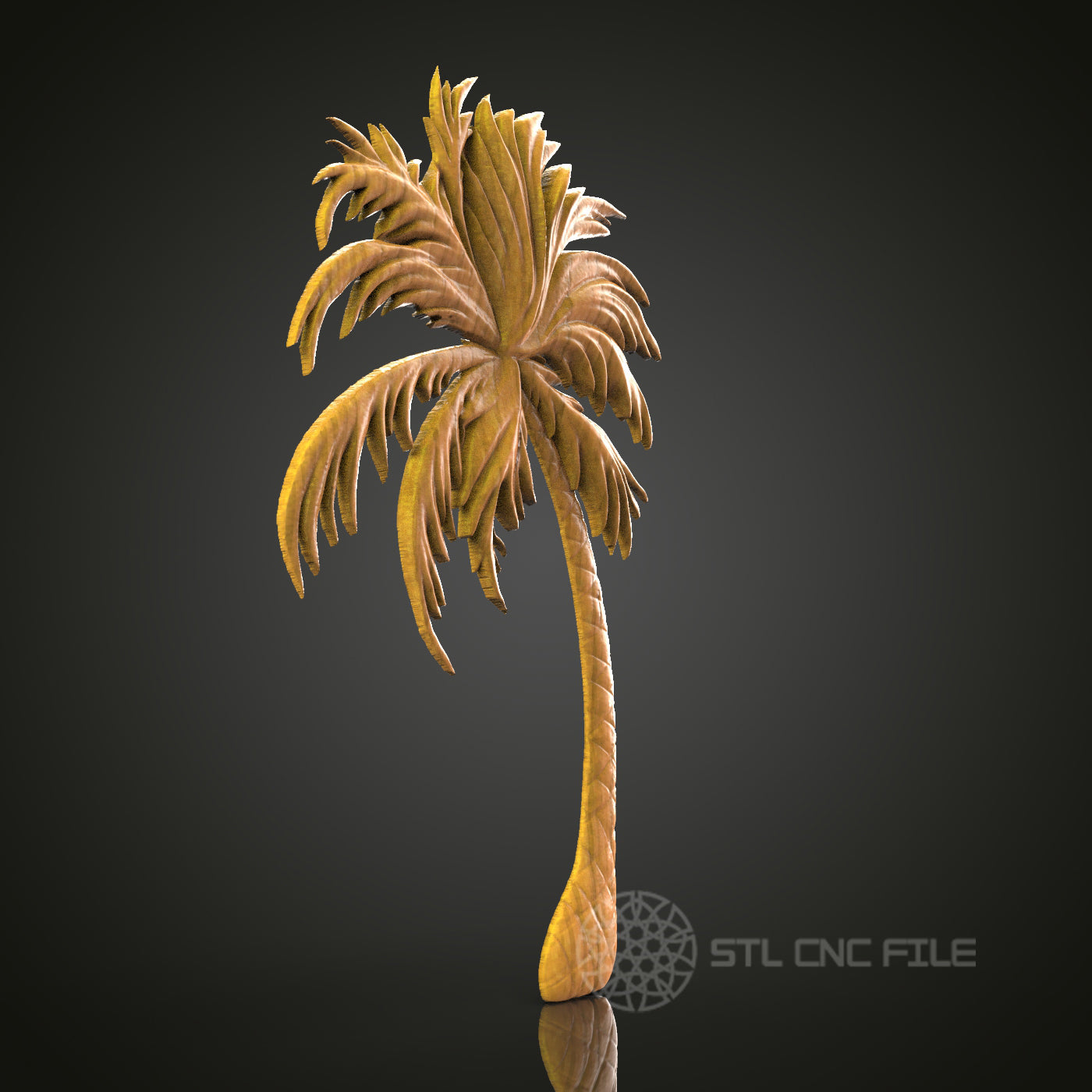 Palm Tree Relief - STL Model for CNC Router Engraver - Artcam, Aspire Compatible - Wood Art, Wall Decor, 3D Printer Ready