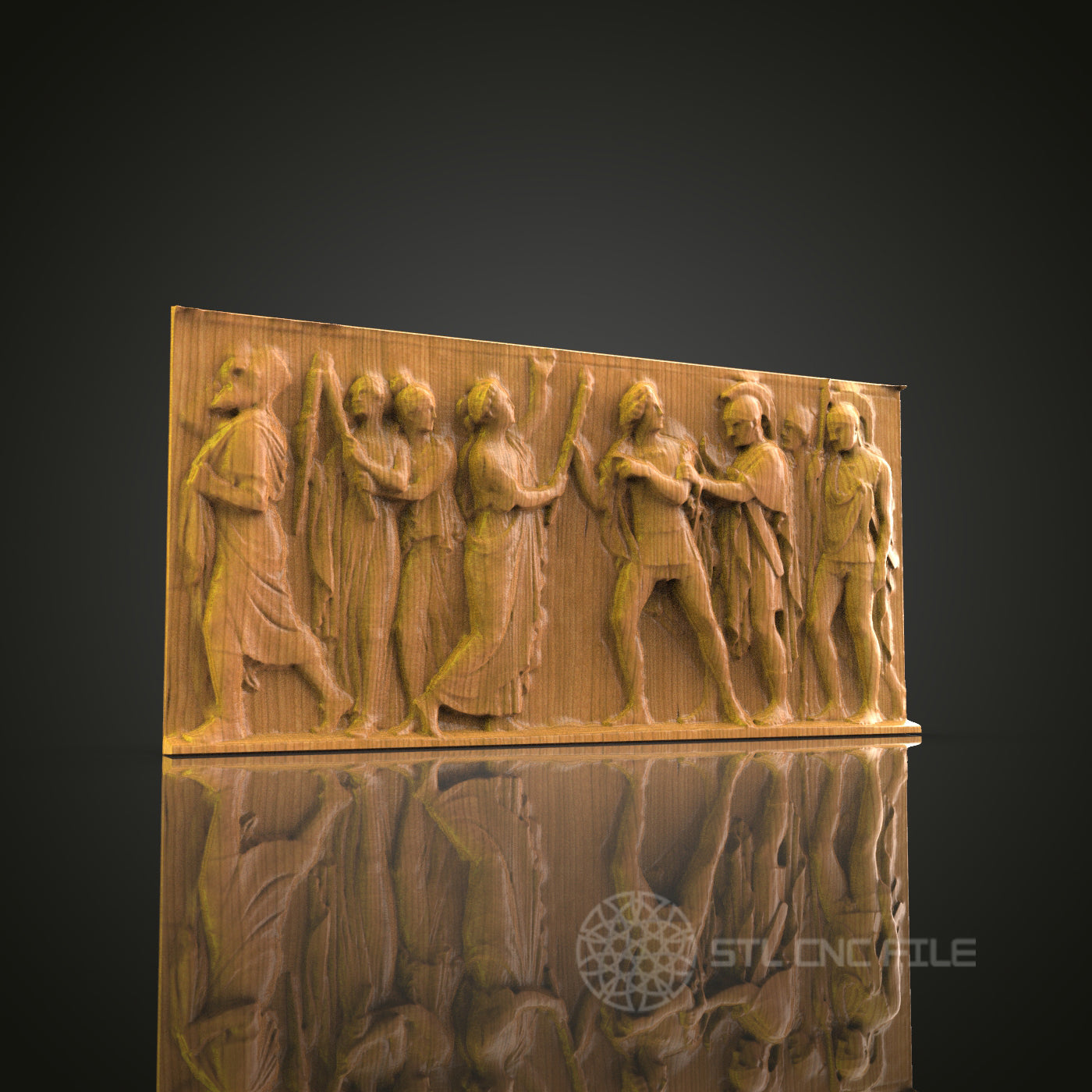 Procession Relief - STL Model for CNC Router Engraver - Artcam, Aspire Compatible - Wood Art, Wall Decor, 3D Printer Ready