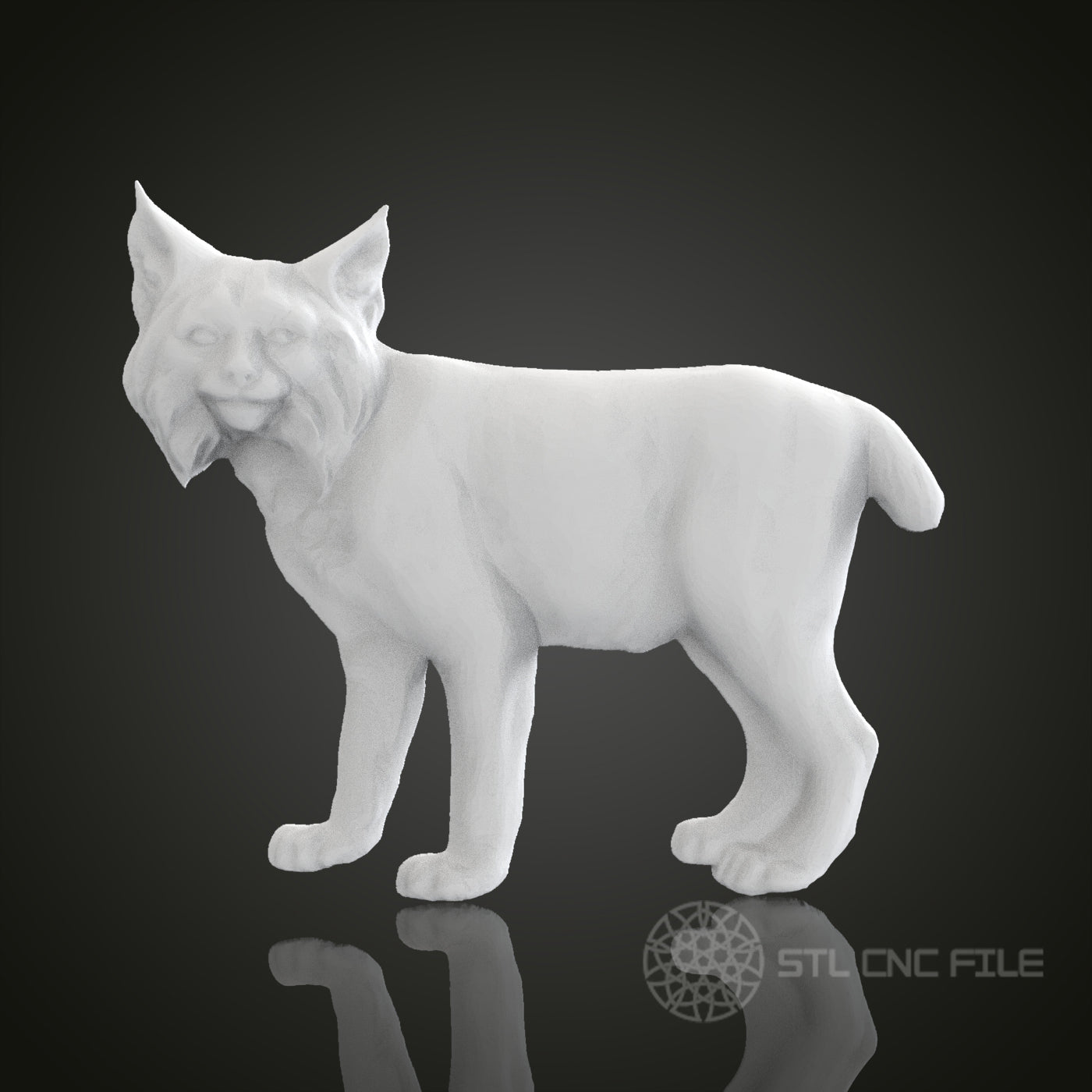 Lynx 3D Relief Art for CNC Router, Artcam, Aspire, Wall Decor, STL Model, Compatible with 3D Printers