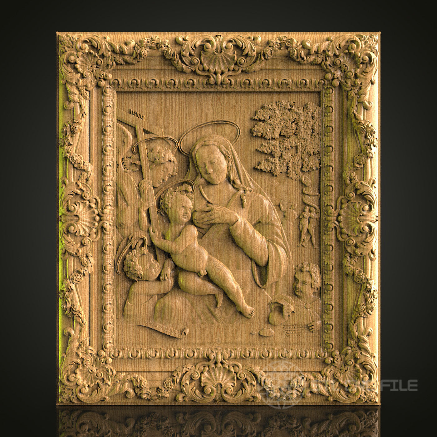 Madonna and Child 3D CNC Router Engraver File, STL Model for Artcam Aspire, Wood Wall Decor