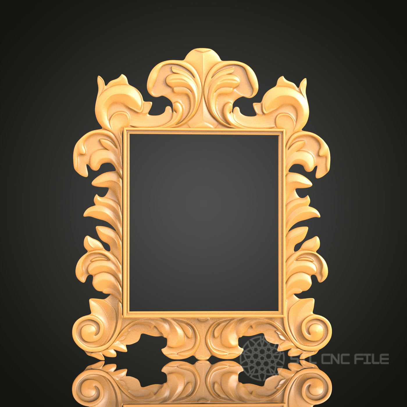 Classic Ornate Rectangular Frame STL Model for CNC Router Engraver and 3D Printer - Wall Decor