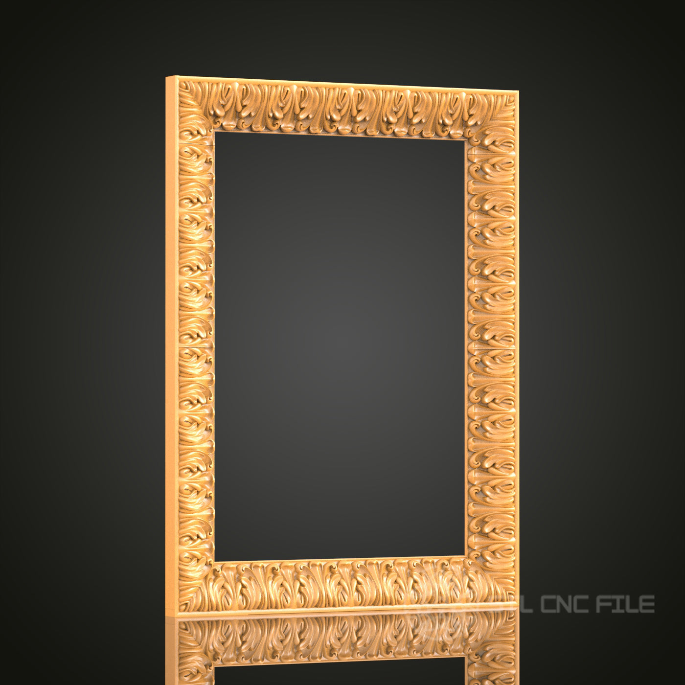 Rectangular Scrollwork Frame STL Model – Perfect for Elegant CNC and 3D Printing Projects