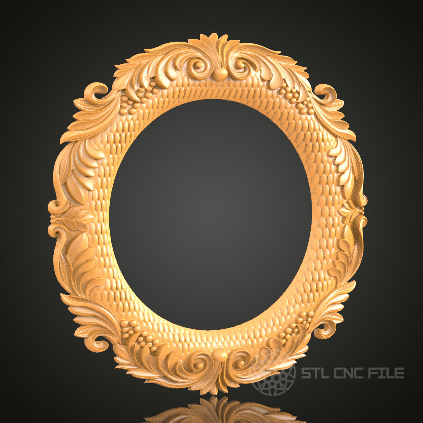 Luxurious Ornate Oval Frame STL Model – Perfect for CNC and 3D Printing Projects