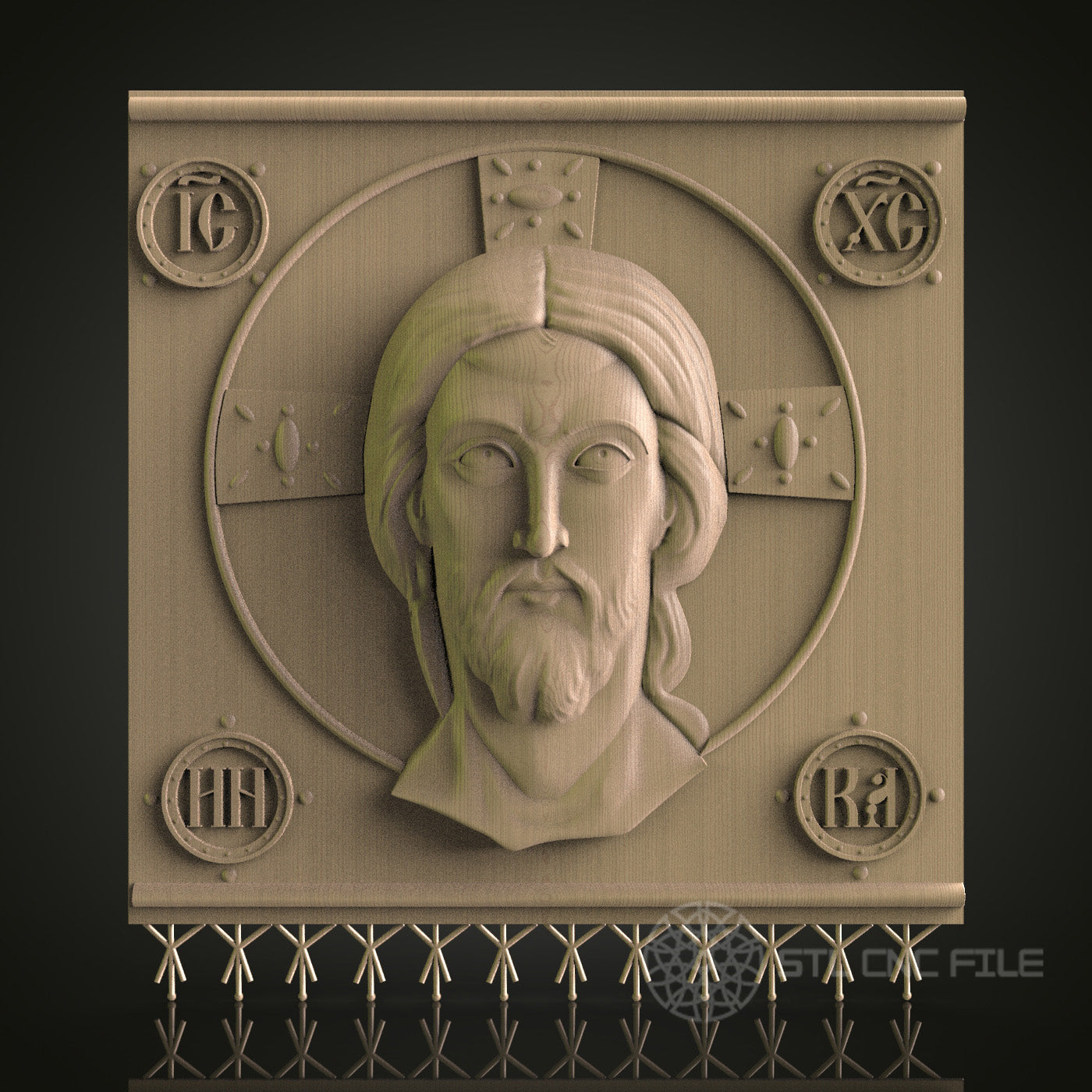 Religious Figure Relief Art STL Model for CNC Router Engraver - Wood Art Wall Decor - 3D Printer File for Artcam and Aspire