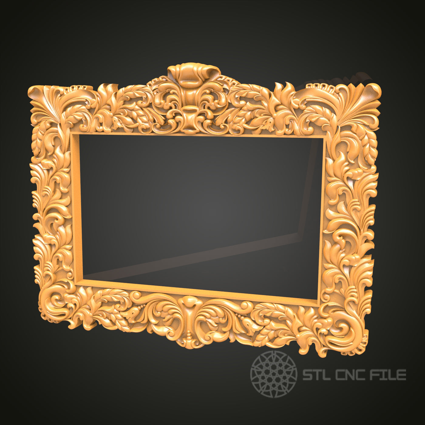 Intricate Ornate Decorative Frame STL Model for CNC Router Engraver, 3D Printer, Wall Art Decor