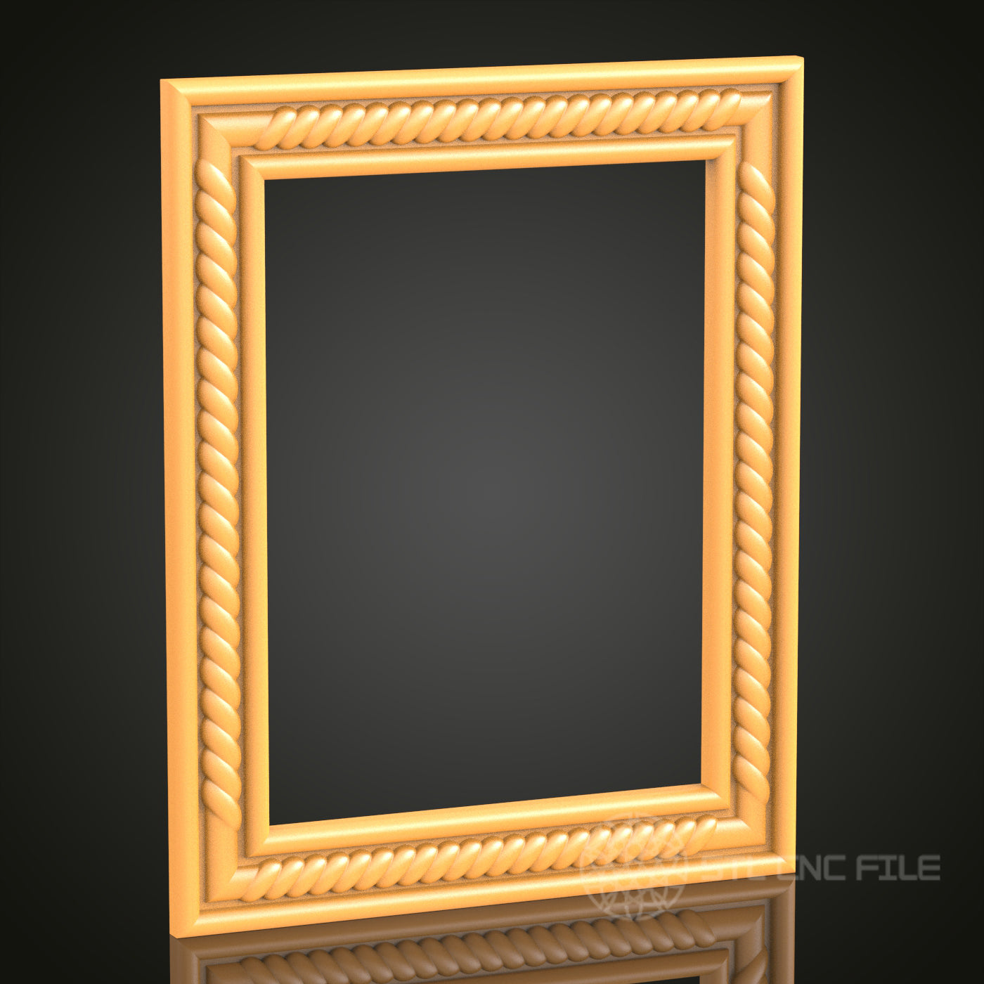 Elegant Rope Border 3D Frame STL Model for CNC Router Engraver | Artcam, Aspire | Wood Art Decor | 3D Printer Ready