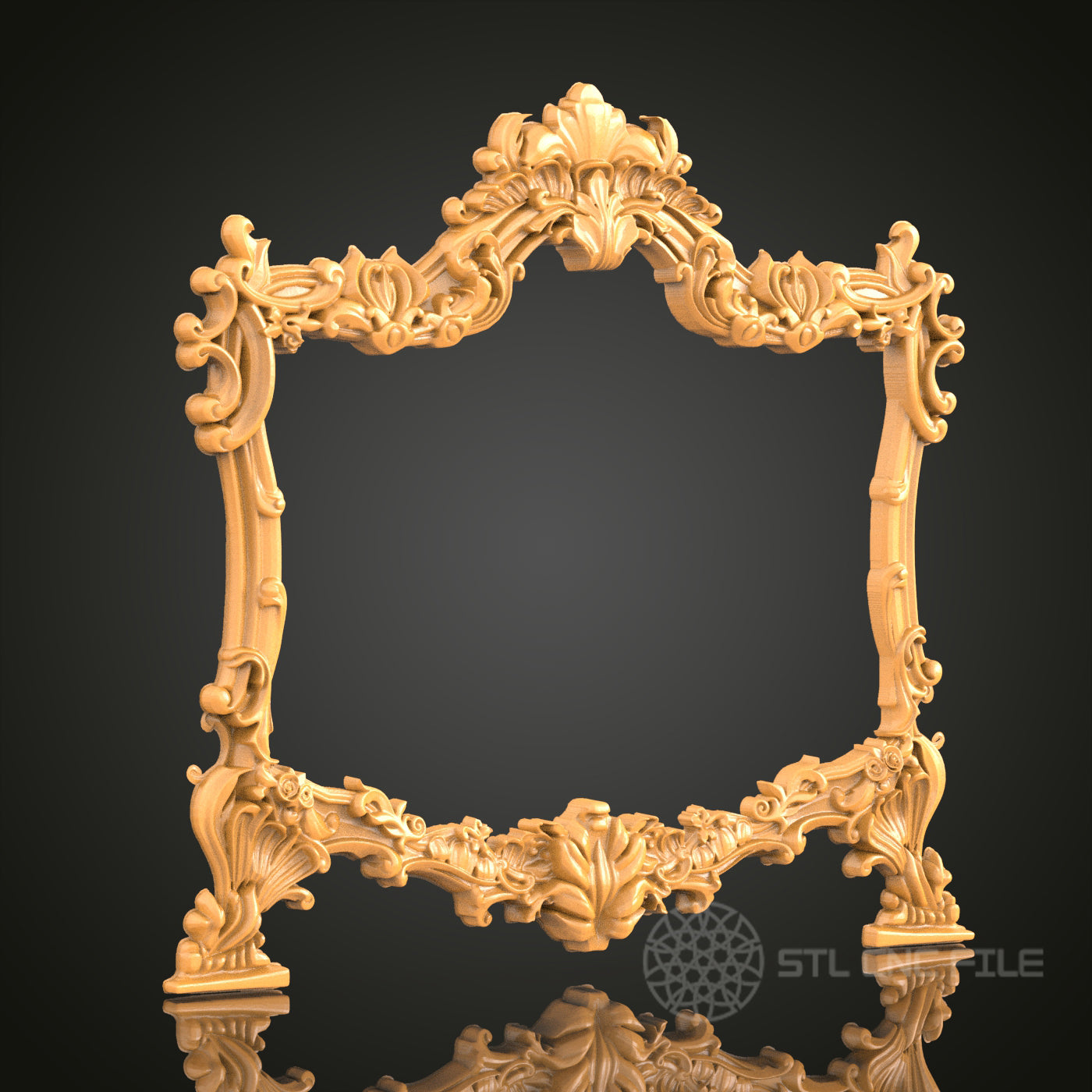Ornate Archway Scroll Frame STL Model – Perfect for Elegant CNC and 3D Printing Projects