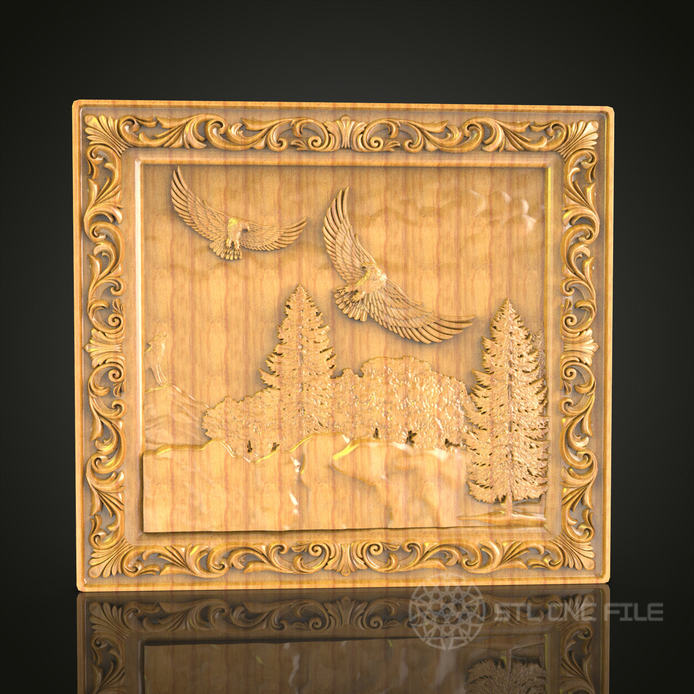 Wildlife in Flight Wall Art - 3D STL File for CNC Wood Carving