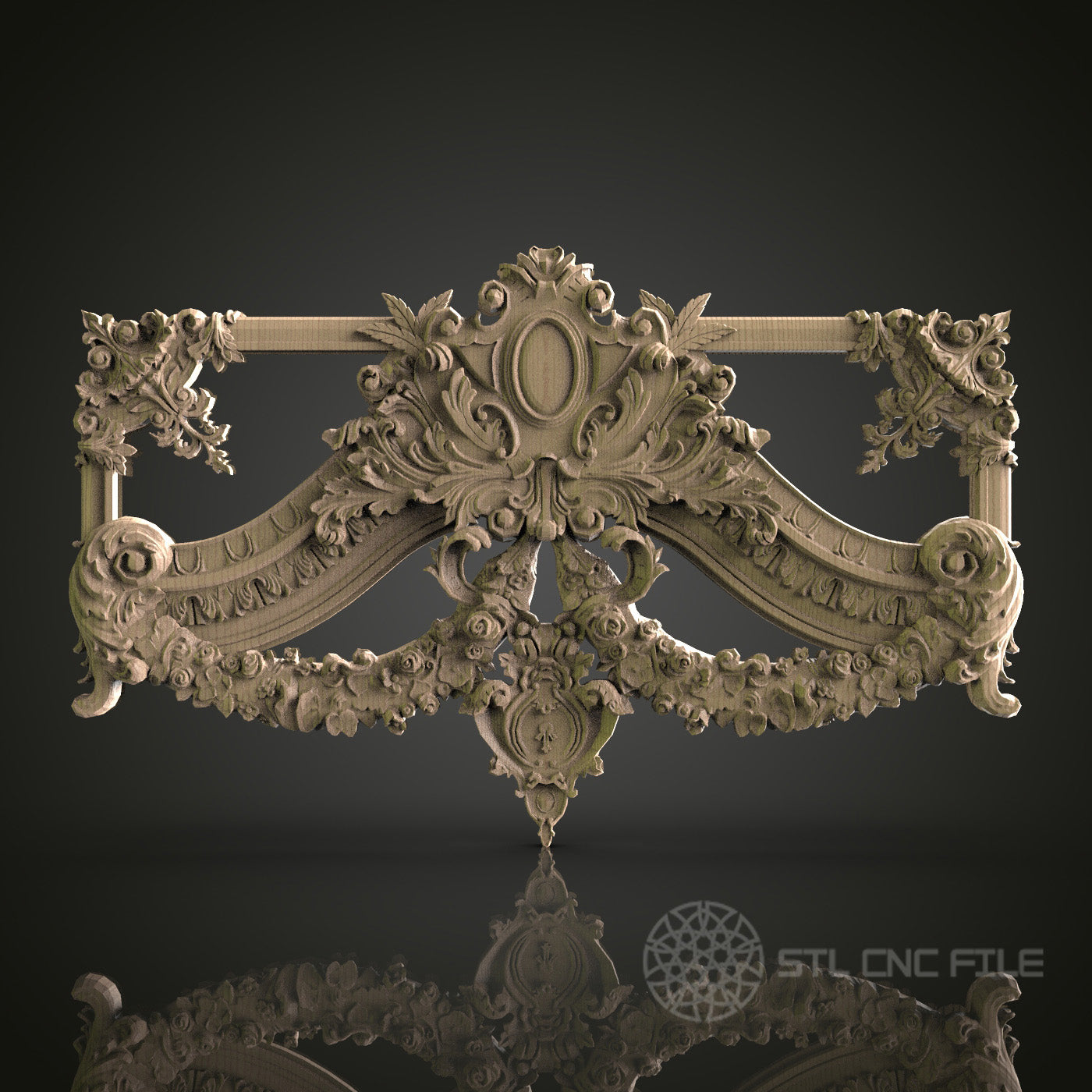 Victorian Style Ornate Decorative Panel for CNC and 3D Printing - STL File