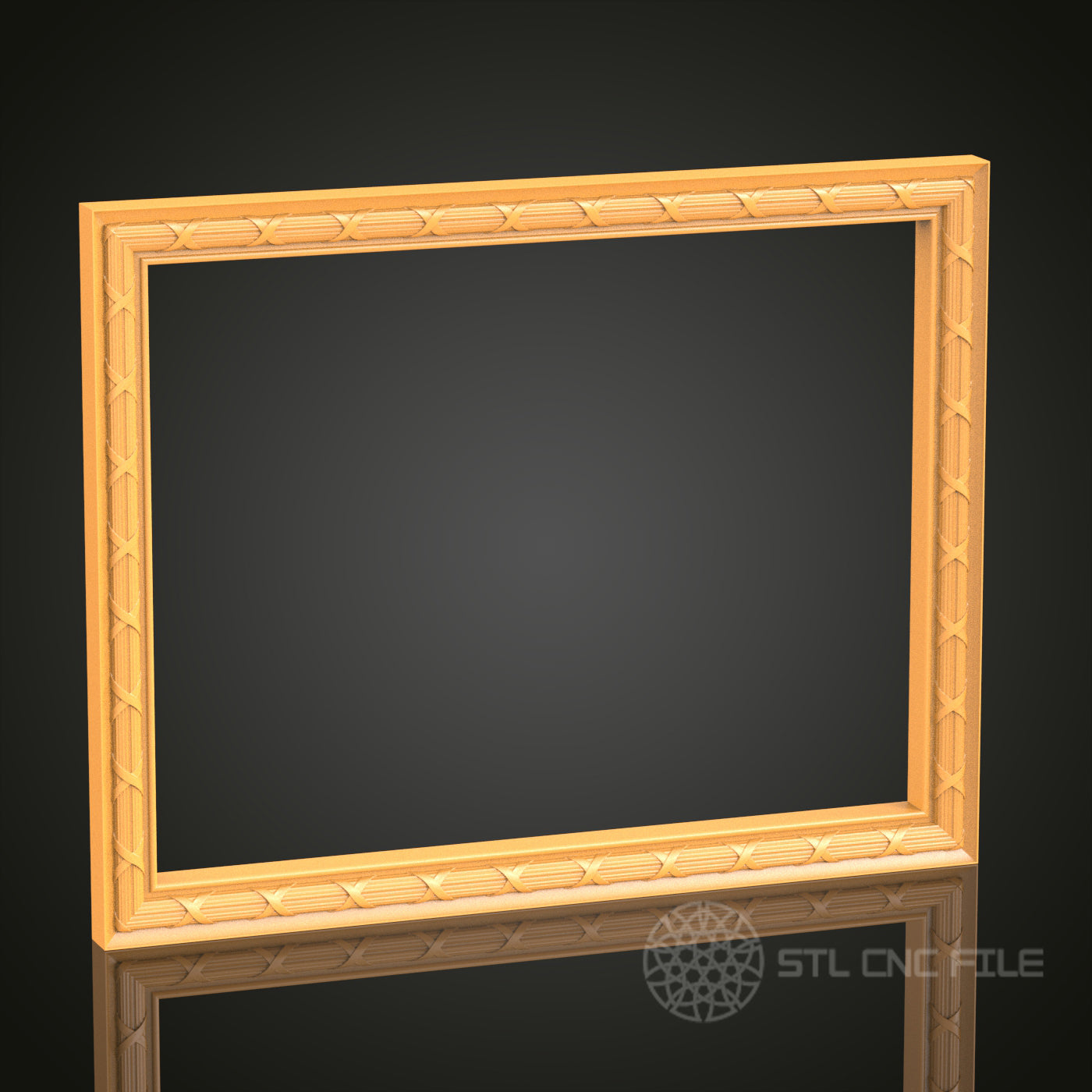 Rectangular 3D Frame STL Model for CNC Router, Artcam Aspire CNC Files, Wood Art Decor