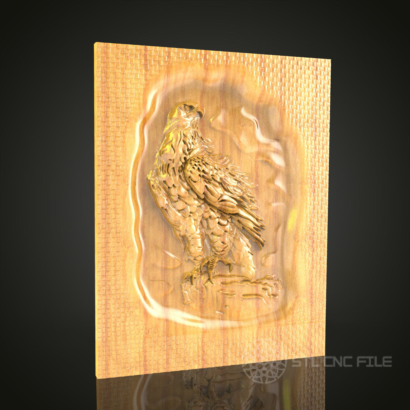 Majestic Eagle 3D STL Model - CNC Router File for Wildlife Wood Carving, Bird Art Decor