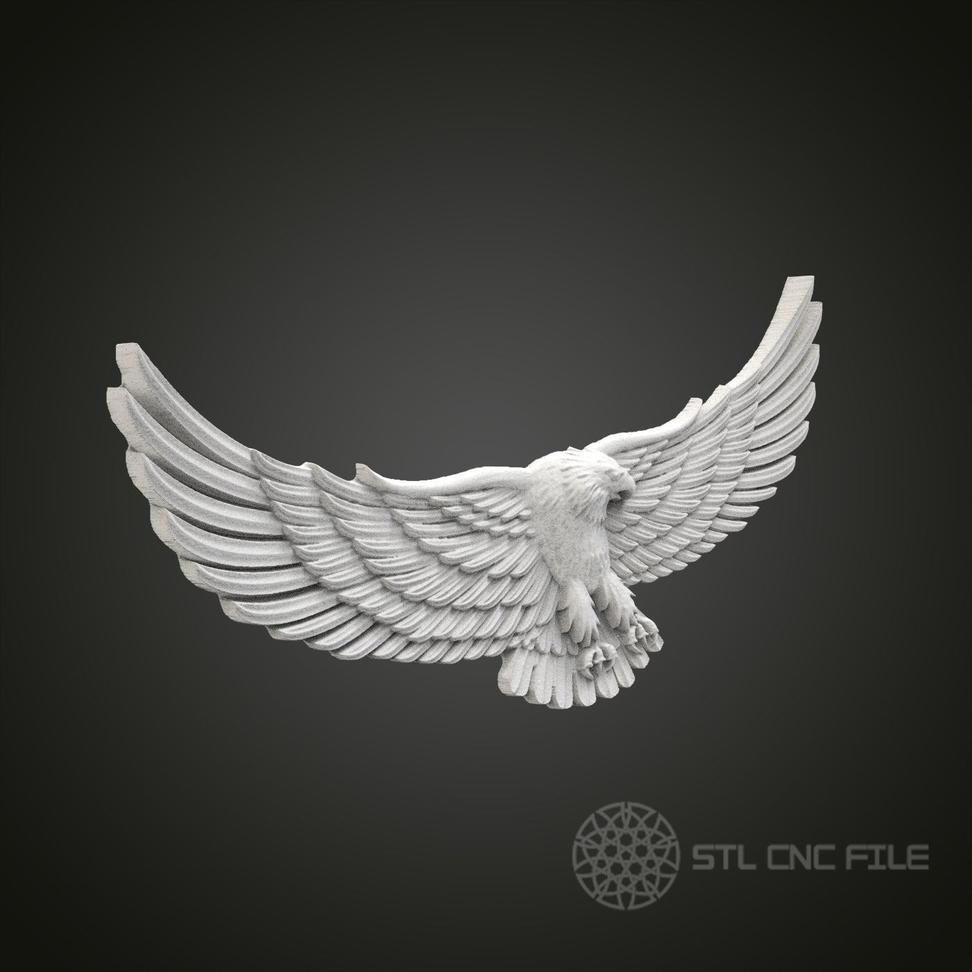 Majestic Eagle in Flight STL Model for CNC Router Engraver, Artcam, Aspire, Wood Art Wall Decor