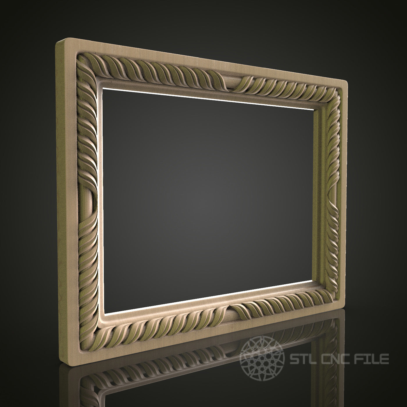 Twisted Rope Design Rectangular Frame for CNC and 3D Printing - STL File