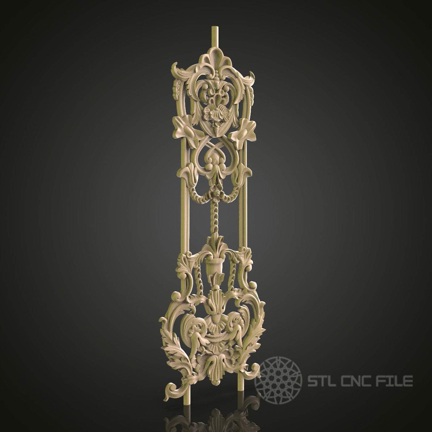 Intricate Decorative Panel - STL Model for CNC Router, 3D Printer - Artcam, Aspire Compatible