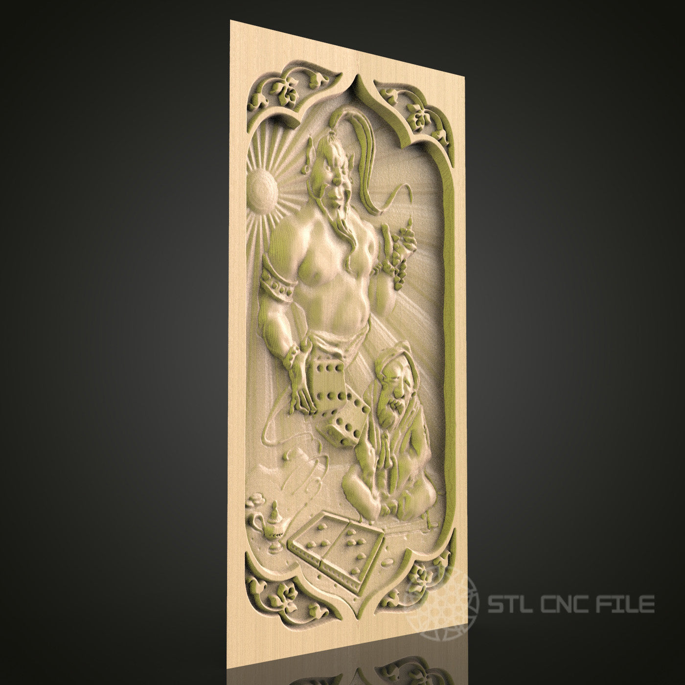 Genie and Wise Man 3D CNC Router Engraver File, STL Model for Artcam Aspire, Wood Wall Decor