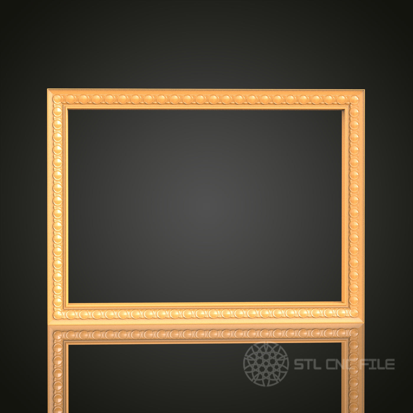 Decorative Rectangular 3D Frame STL Model for CNC Router, Artcam Aspire CNC Files, Wood Art Decor