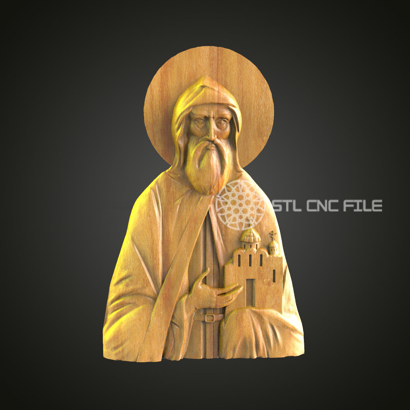 Saintly Icon STL Model for CNC Routers - Religious Art, Wall Decor, Wood Engraving Digital File