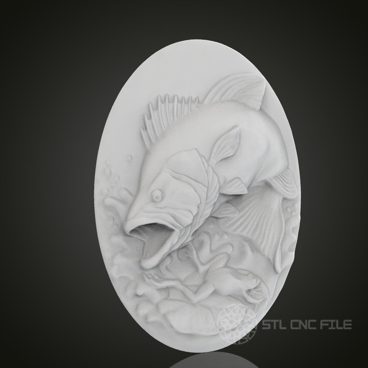 Dynamic Fish STL Model for CNC Router Engraver, Artcam, Aspire, 3D Printer - Wood, Wall Decor, Art