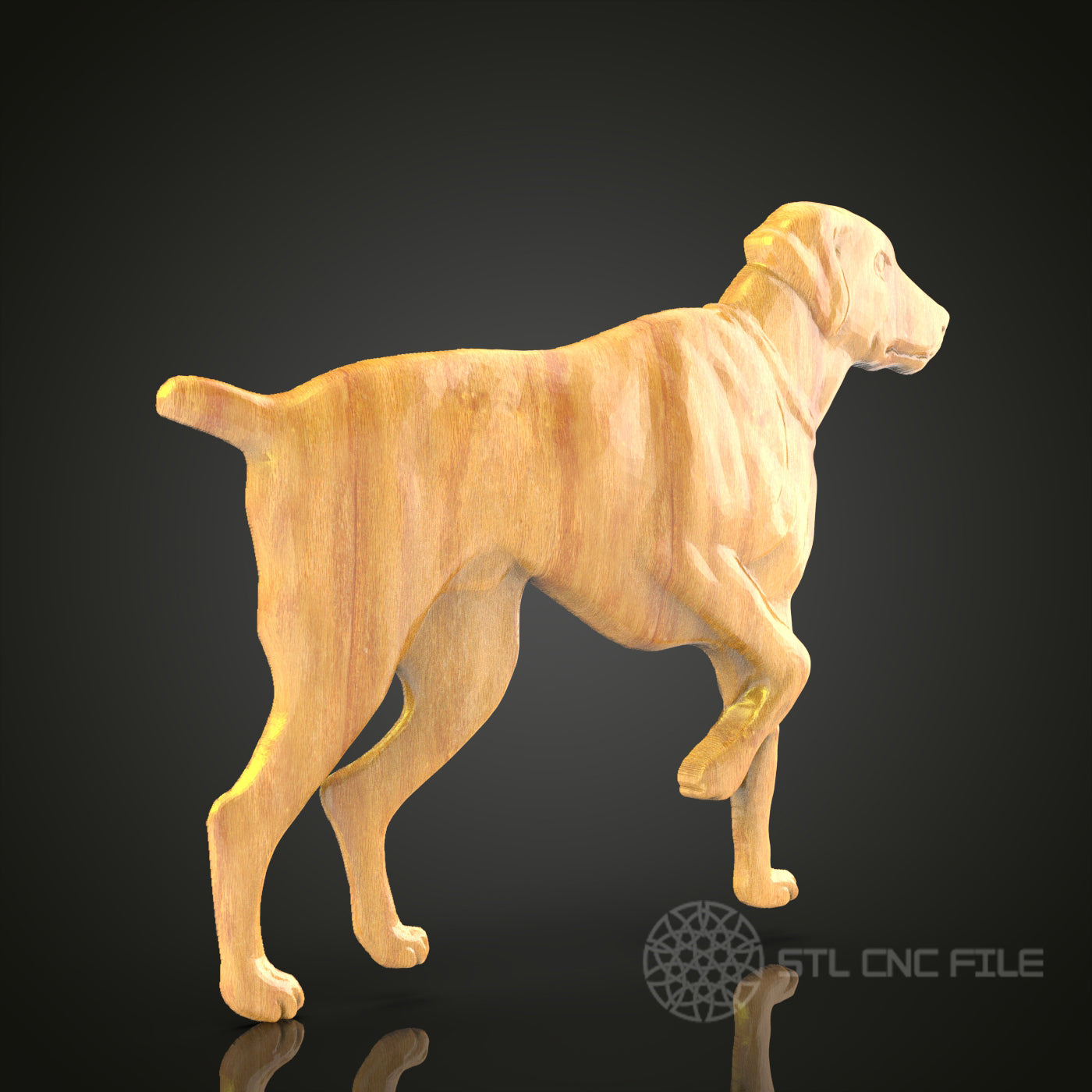 Labrador Dog 3D STL Model for CNC Router - Canine Wood Carving Digital File, Pet Art Decor