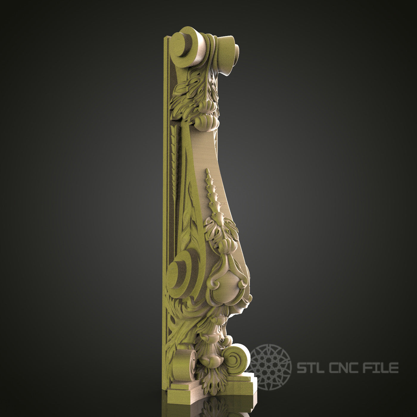 Ornate Scrollwork Wall Decor - STL Model for CNC Router, 3D Printer - Artcam, Aspire Compatible