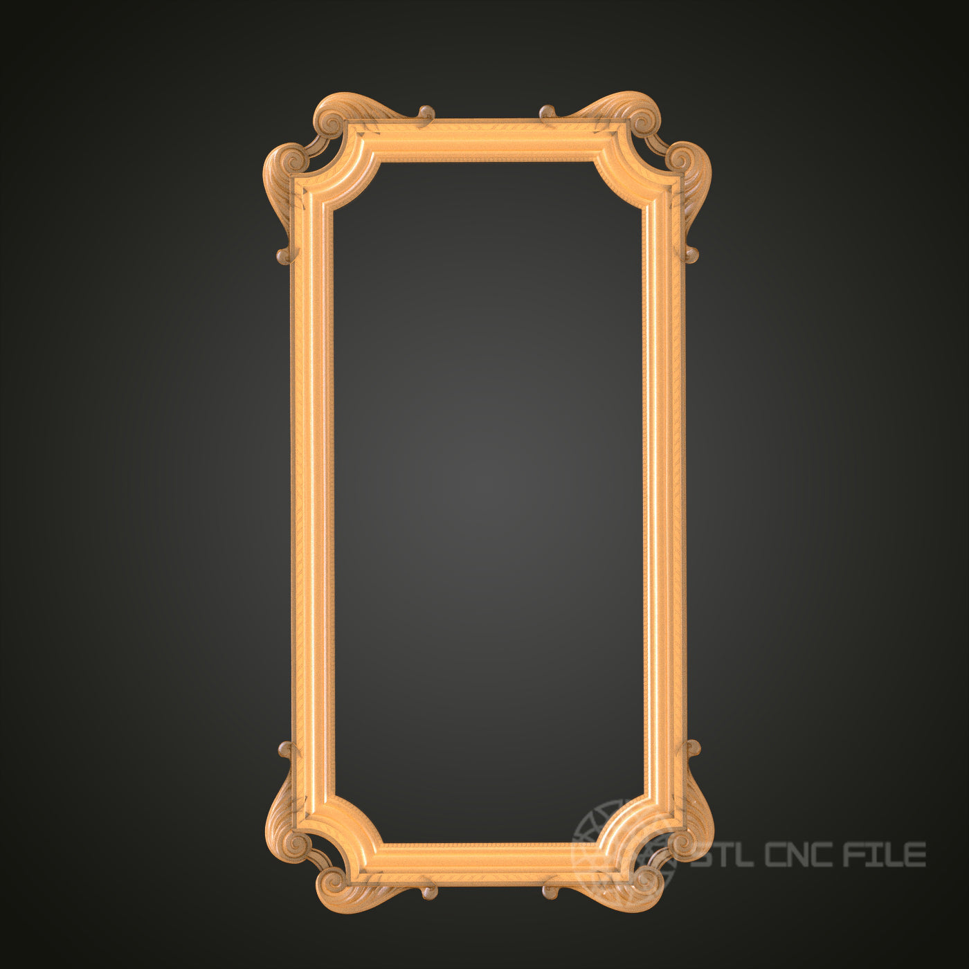 Elegant Vertical Frame STL Model - Perfect for CNC and 3D Printing, Classical Wall Art Decor