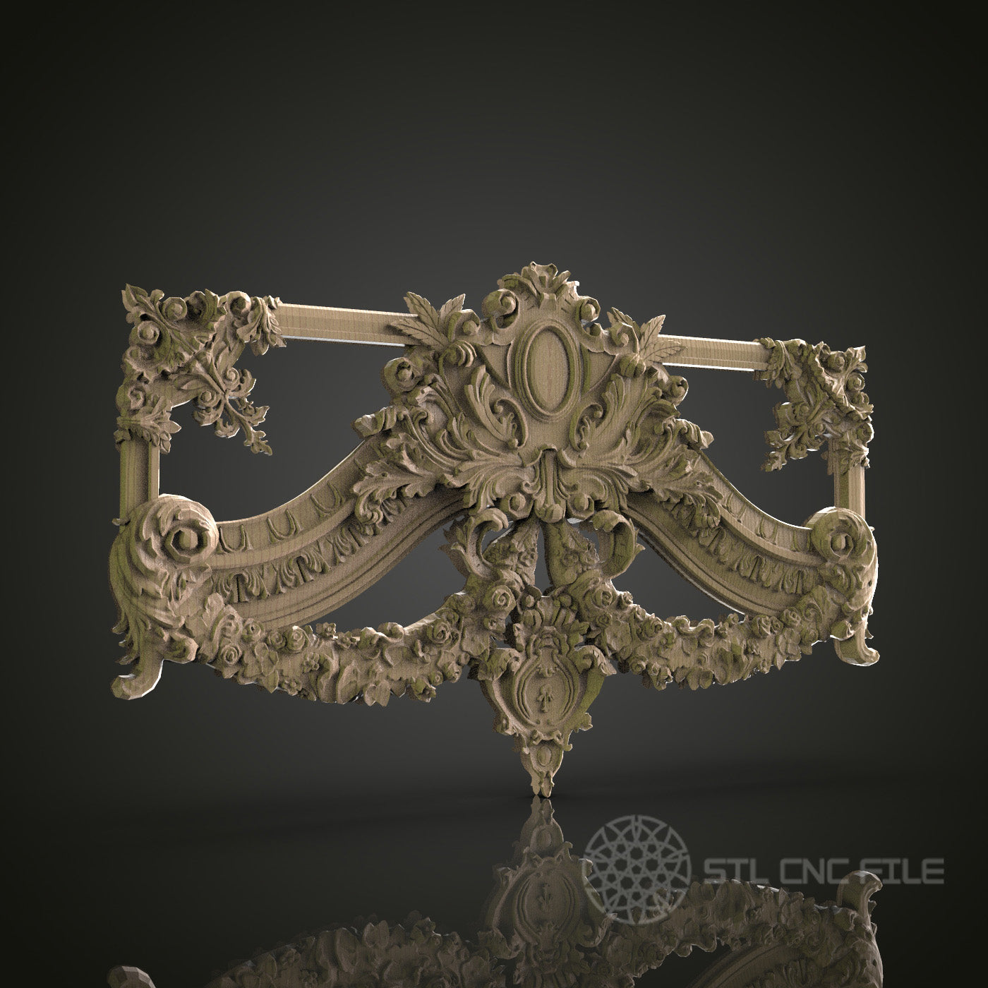 Victorian Style Ornate Decorative Panel for CNC and 3D Printing - STL File
