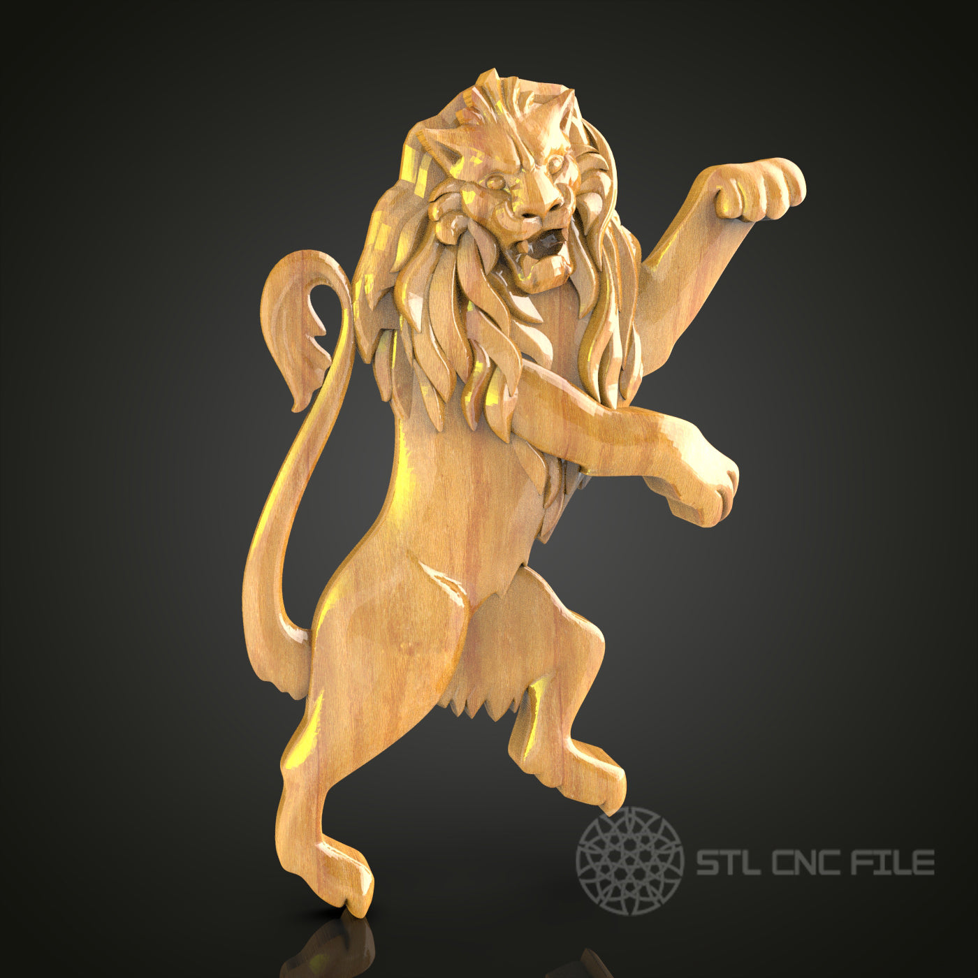 Majestic Roaring Lion STL Model - CNC Router Files, Artcam, Aspire Compatible for Wood Art & Wall Decor
