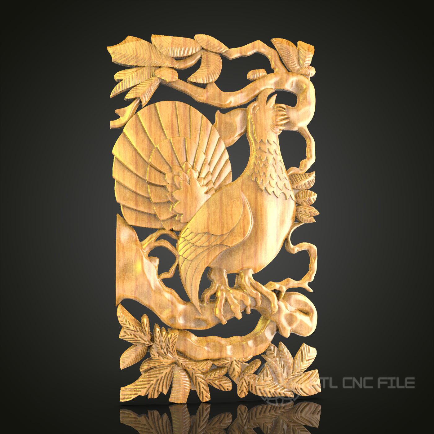 Mythical Griffin Heraldry STL File for CNC, 3D Wood Carving, Fantasy Art, Router Engraving, Decorative Panel