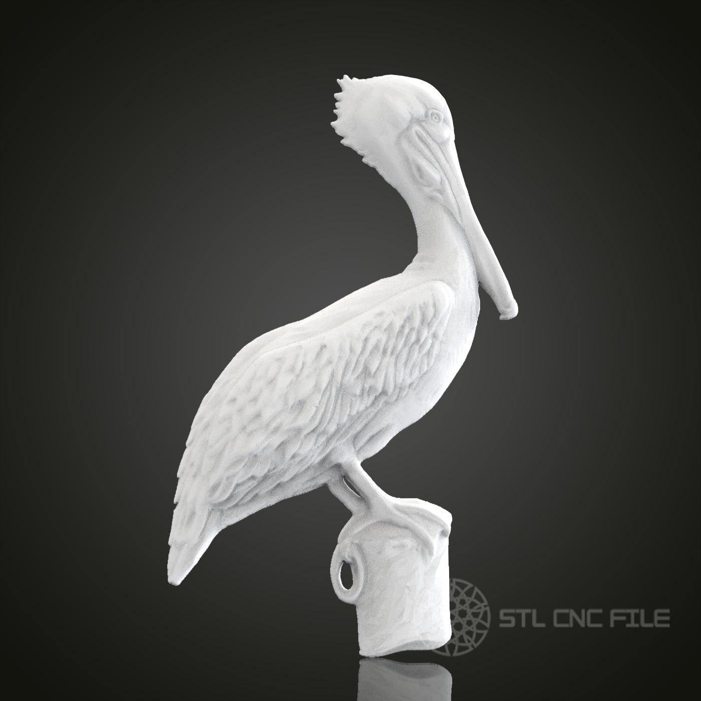 Pelican STL Model for CNC Router Engraver | Artcam & Aspire Compatible | 3D Printer Ready | Detailed Wood Art Decor