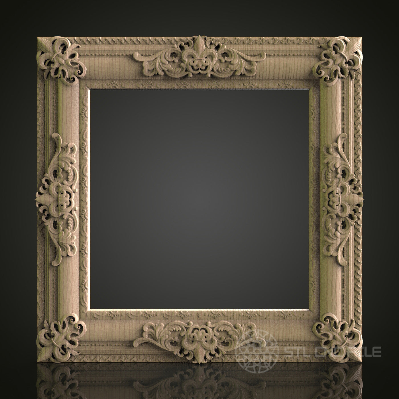 Victorian-Style Square Frame for CNC and 3D Printing - STL File