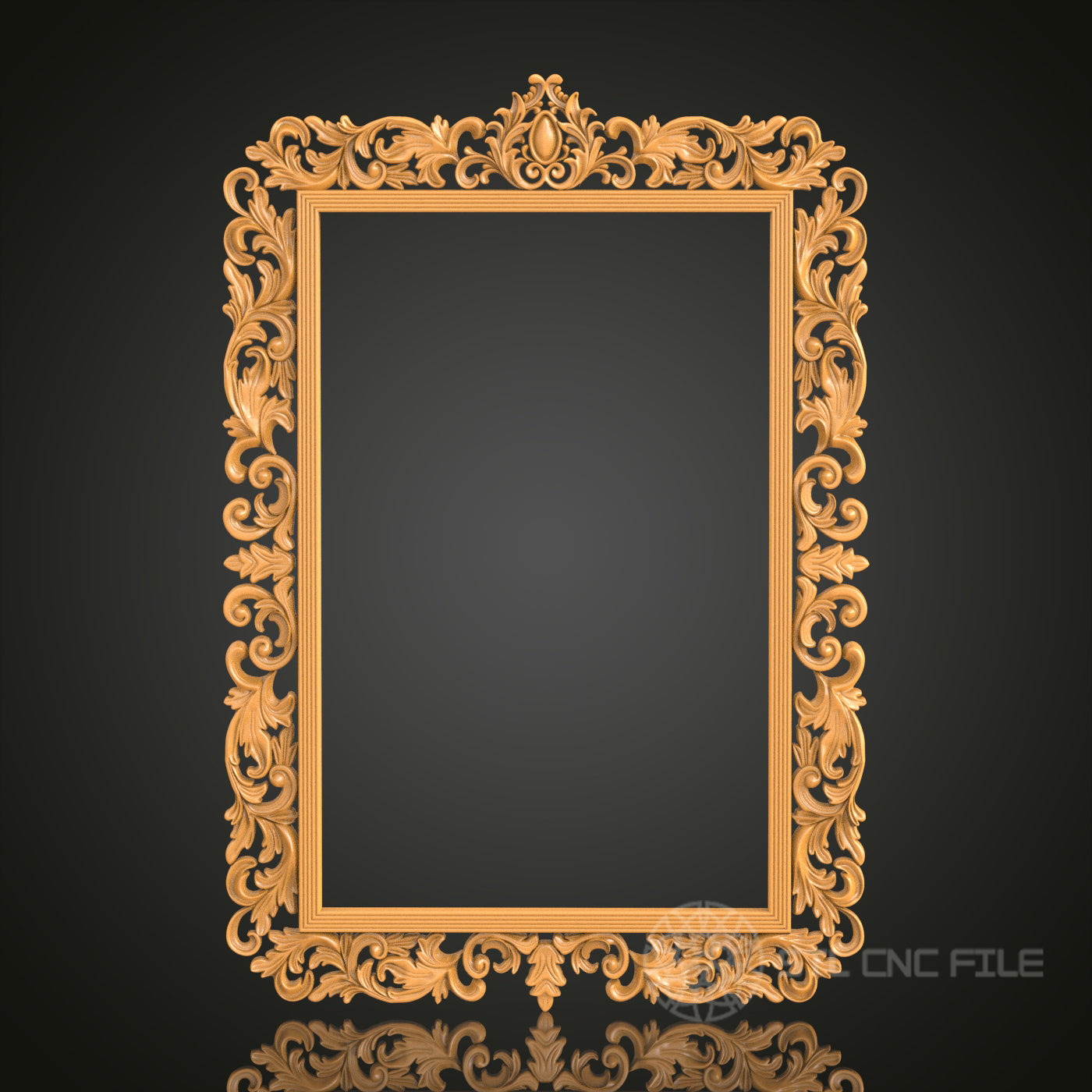 Regal Victorian Portrait Frame STL Model – Ideal for CNC and 3D Printing Decor