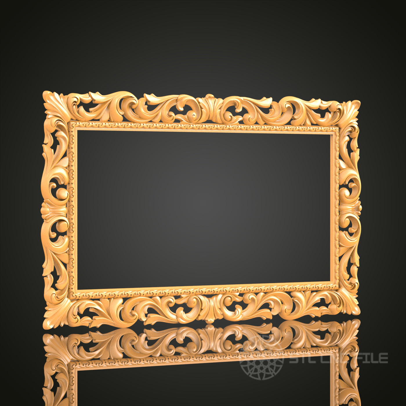 Victorian Style Rectangular Frame STL Model for CNC Router Engraver and 3D Printer - Wall Decor