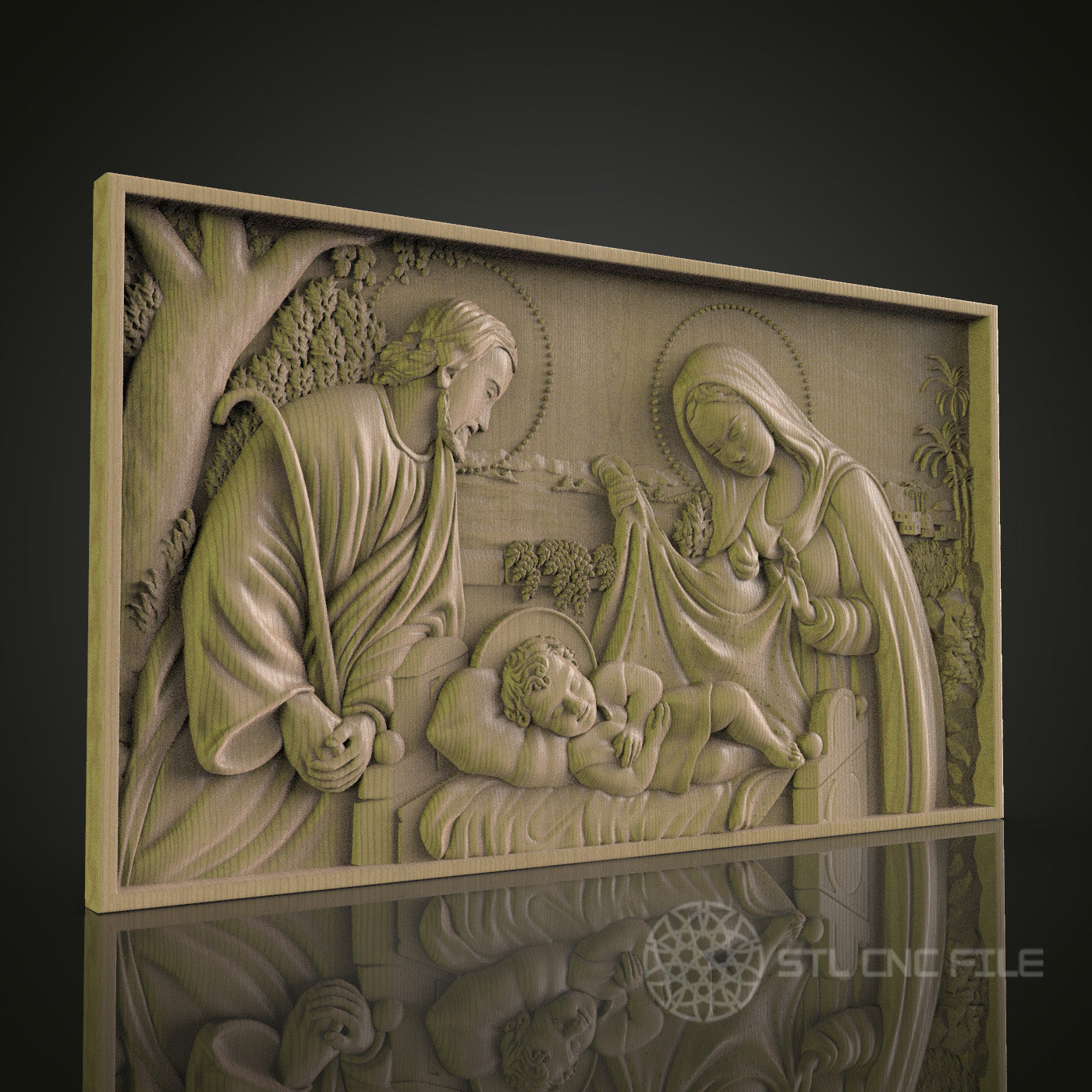 Exquisite CNC Wood Carving STL Model - 3D Printer & CNC Router Engraver Files for Art, Wall Decor, Aspire, Artcam