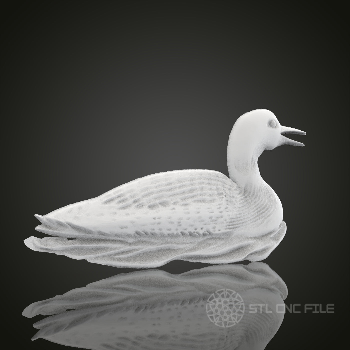 Elegant Duck 3D STL Model for CNC Router Engraver, Artcam, Aspire, CNC Files, Wood Art Wall Decor, 3D Printer