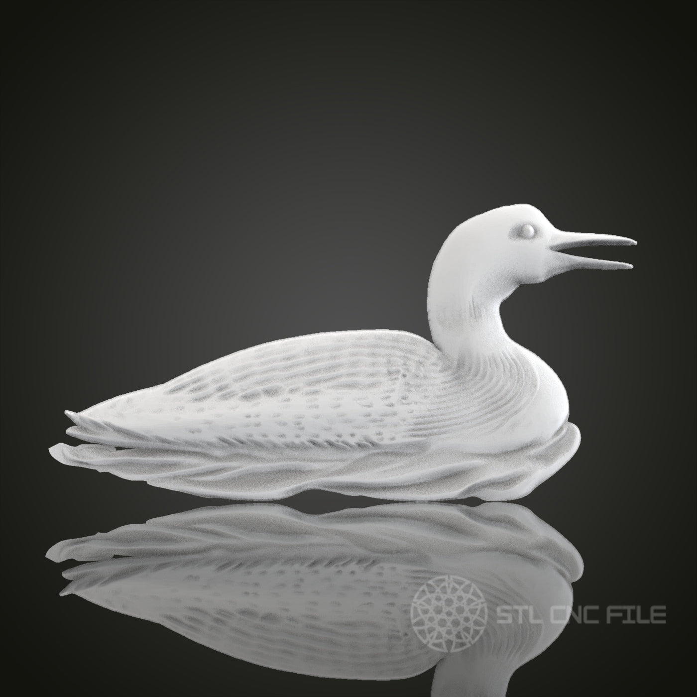 Elegant Duck 3D STL Model for CNC Router Engraver, Artcam, Aspire, CNC Files, Wood Art Wall Decor, 3D Printer