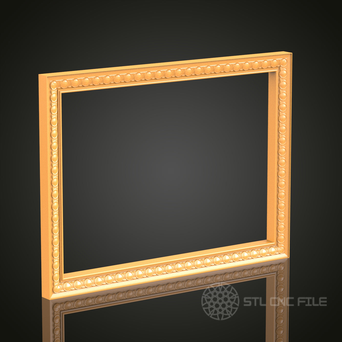 Decorative Rectangular 3D Frame STL Model for CNC Router, Artcam Aspire CNC Files, Wood Art Decor