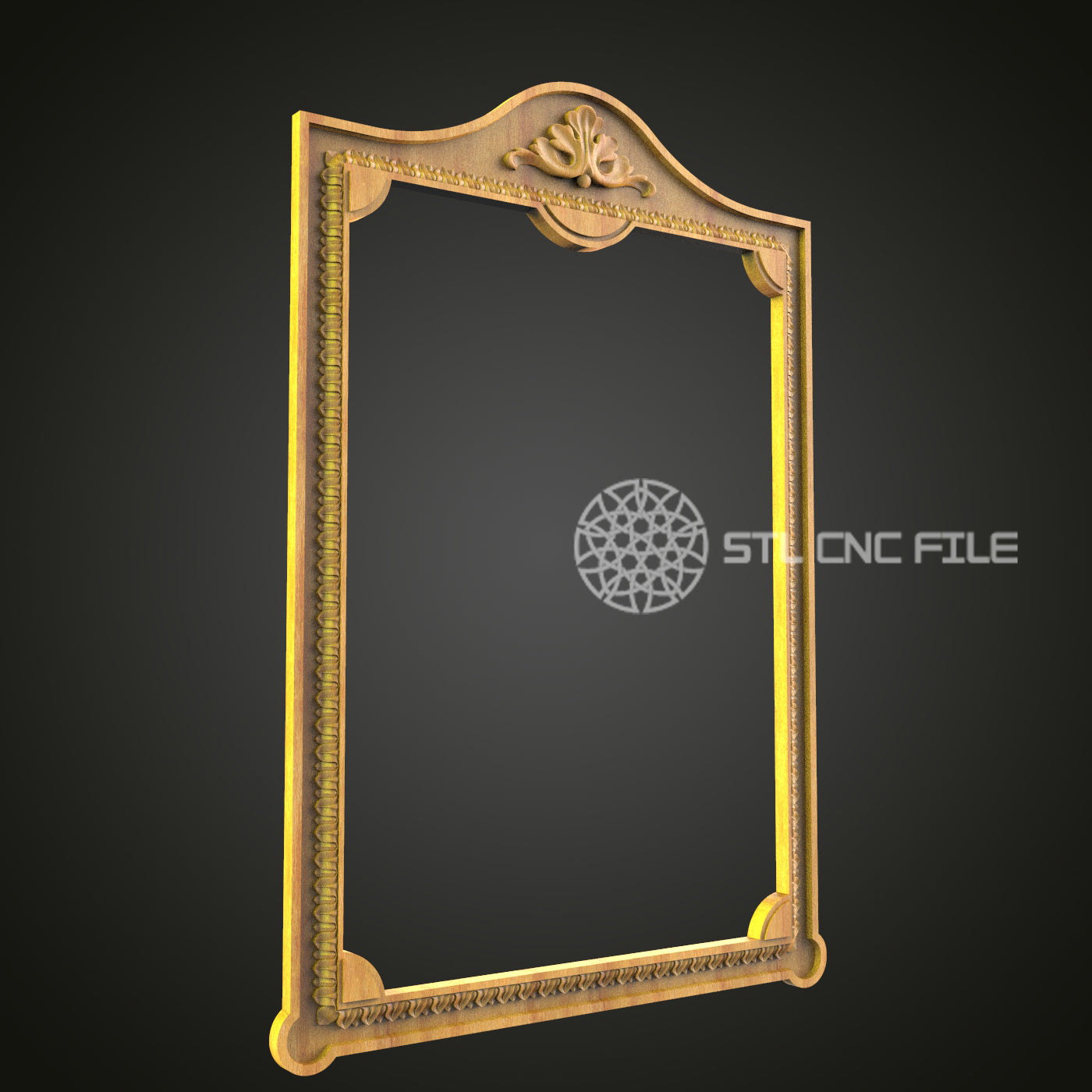 Classic Arched Top Frame STL File, CNC Carving Design for Artcam and Aspire, Traditional Wood Decor