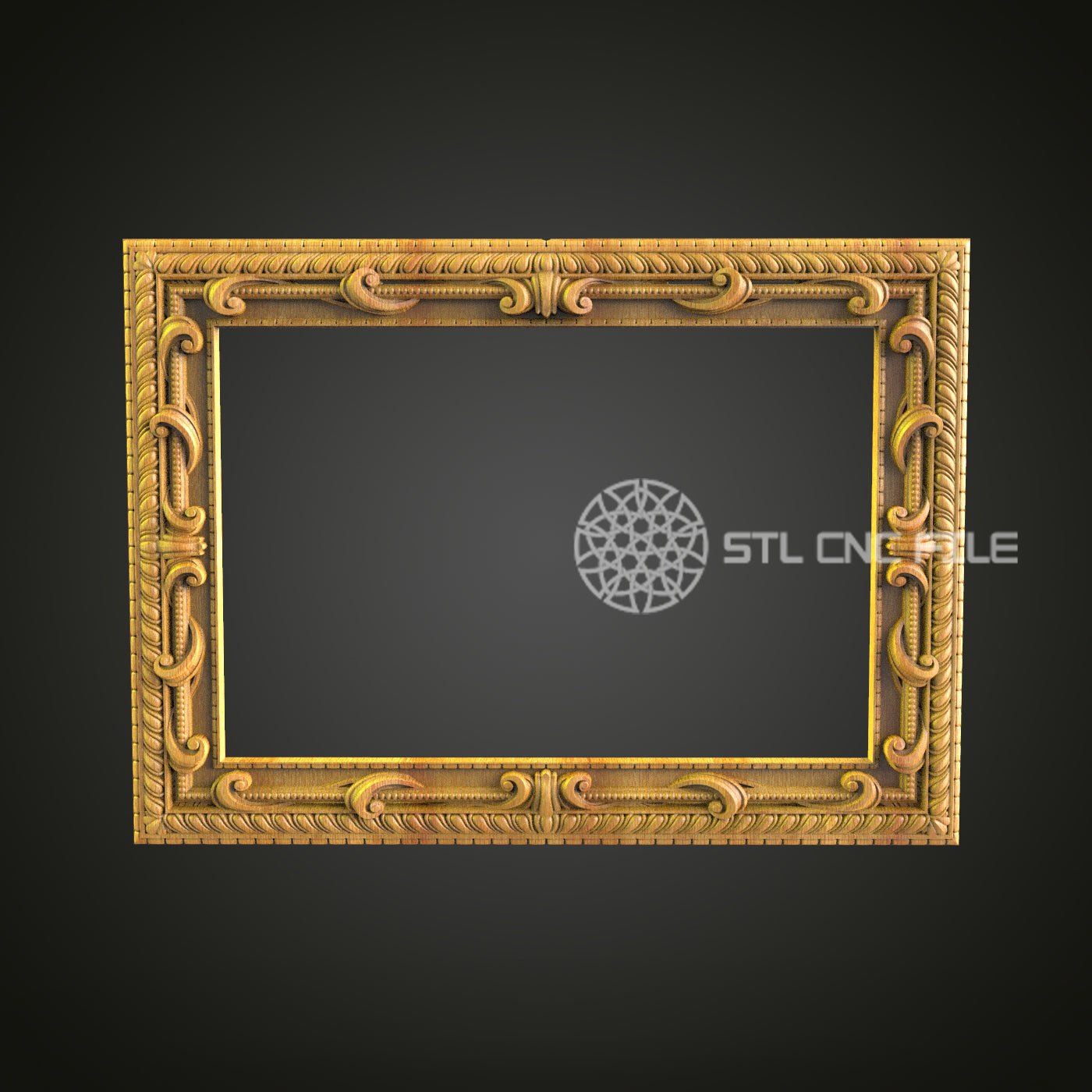 Classic Rope Border Rectangular Frame 3D Model for CNC - Artcam, Aspire, STL Files