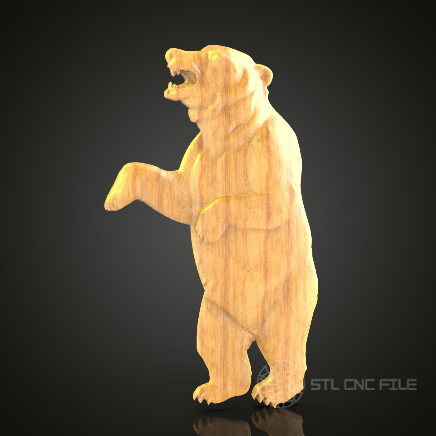 Bear Family 3D STL Model for CNC Router - Mother Bear and Cub Carving Digital File, Heartwarming Wildlife Art