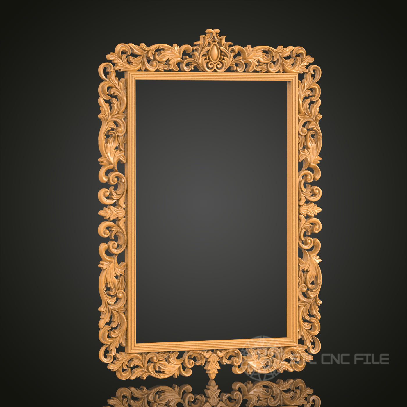 Regal Victorian Portrait Frame STL Model – Ideal for CNC and 3D Printing Decor