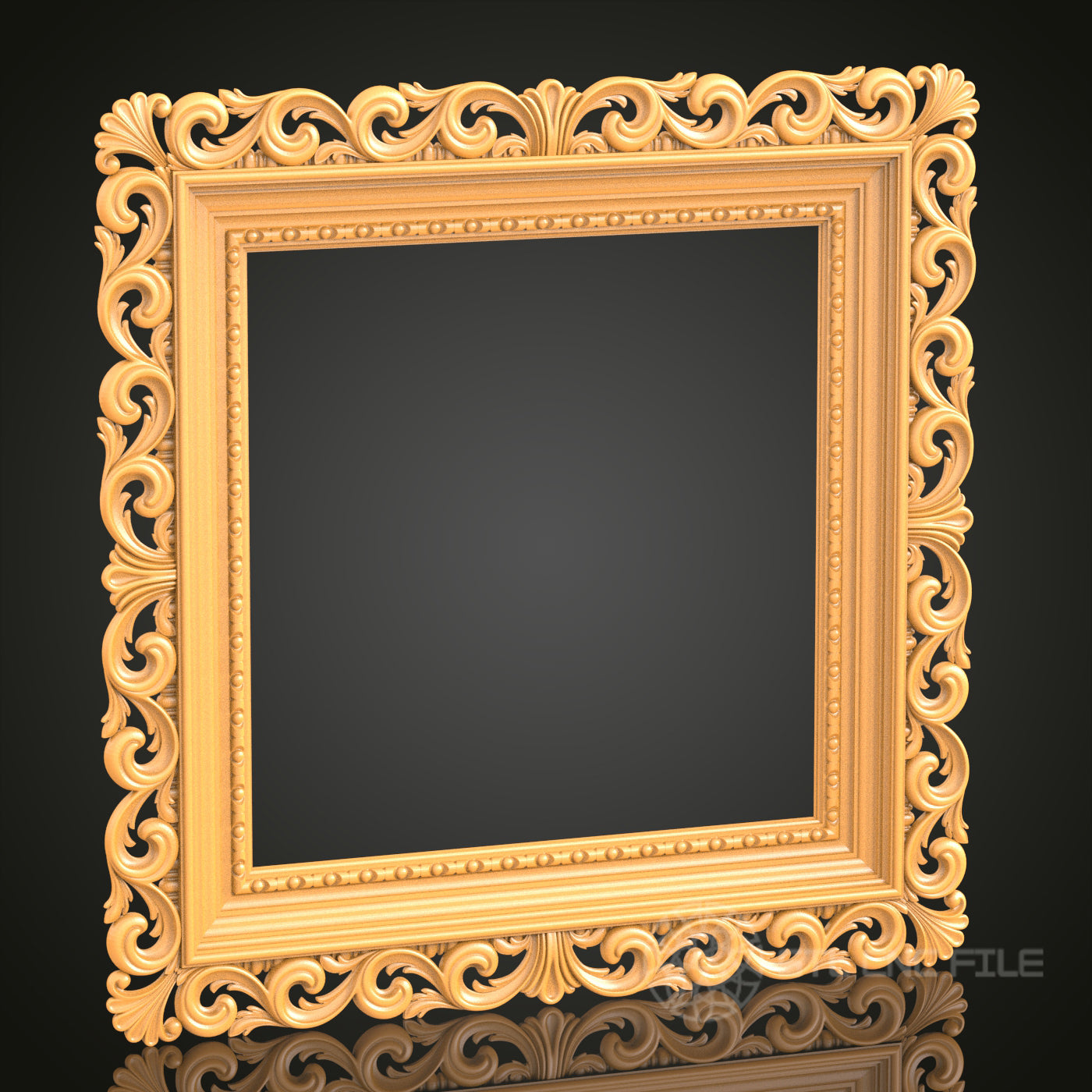 Elegant Ornate Frame STL Model for CNC Router Engraver, Artcam, Aspire, Wood Art, Wall Decor, 3D Printer