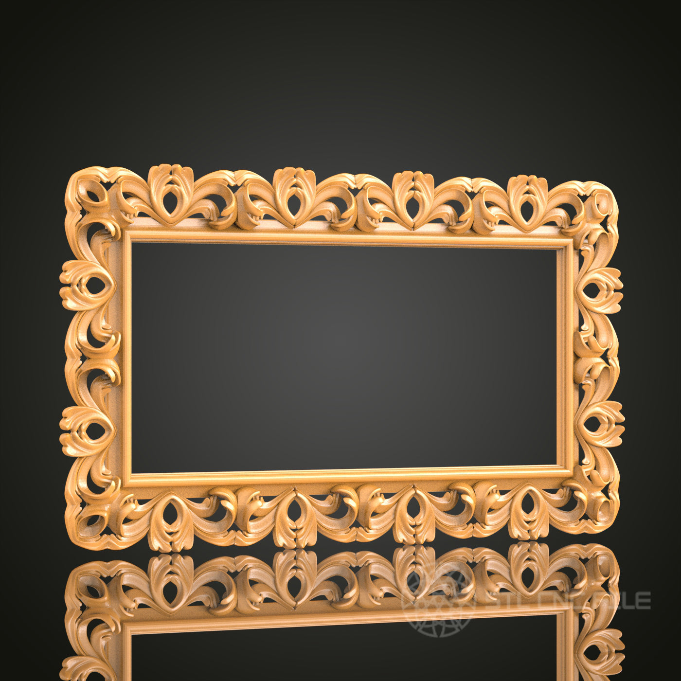 Ornate Baroque Style Frame STL Model for CNC Router Engraver and 3D Printer - Wall Decor