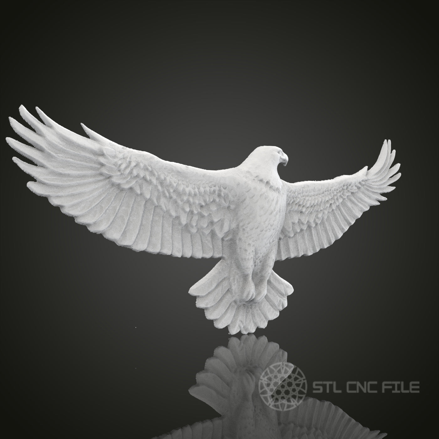 Soaring Eagle 3D STL Model for CNC Router Engraver, Artcam, Aspire, CNC Files, Wood Art Wall Decor, 3D Printer