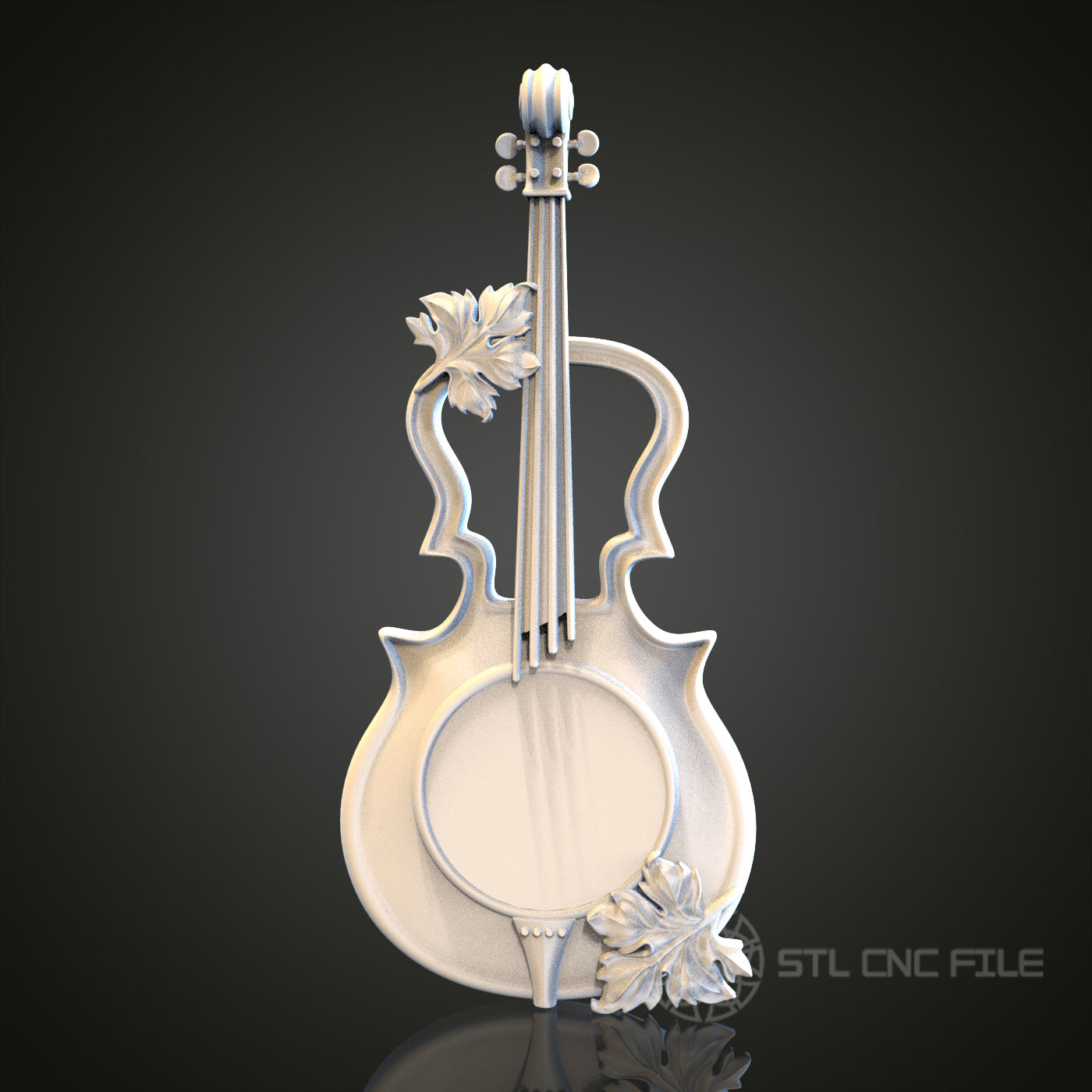 Elegant Violin STL Model for CNC Router Engraver, Artcam, Aspire, Wood Wall Decor, 3D Printer
