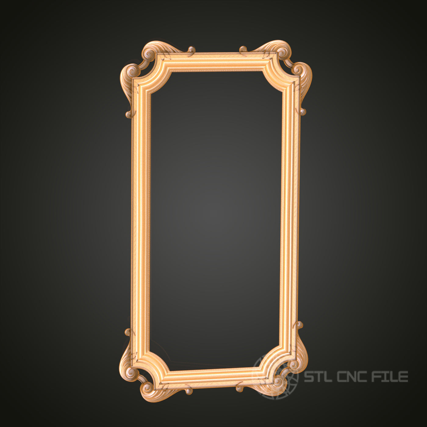 Elegant Vertical Frame STL Model - Perfect for CNC and 3D Printing, Classical Wall Art Decor