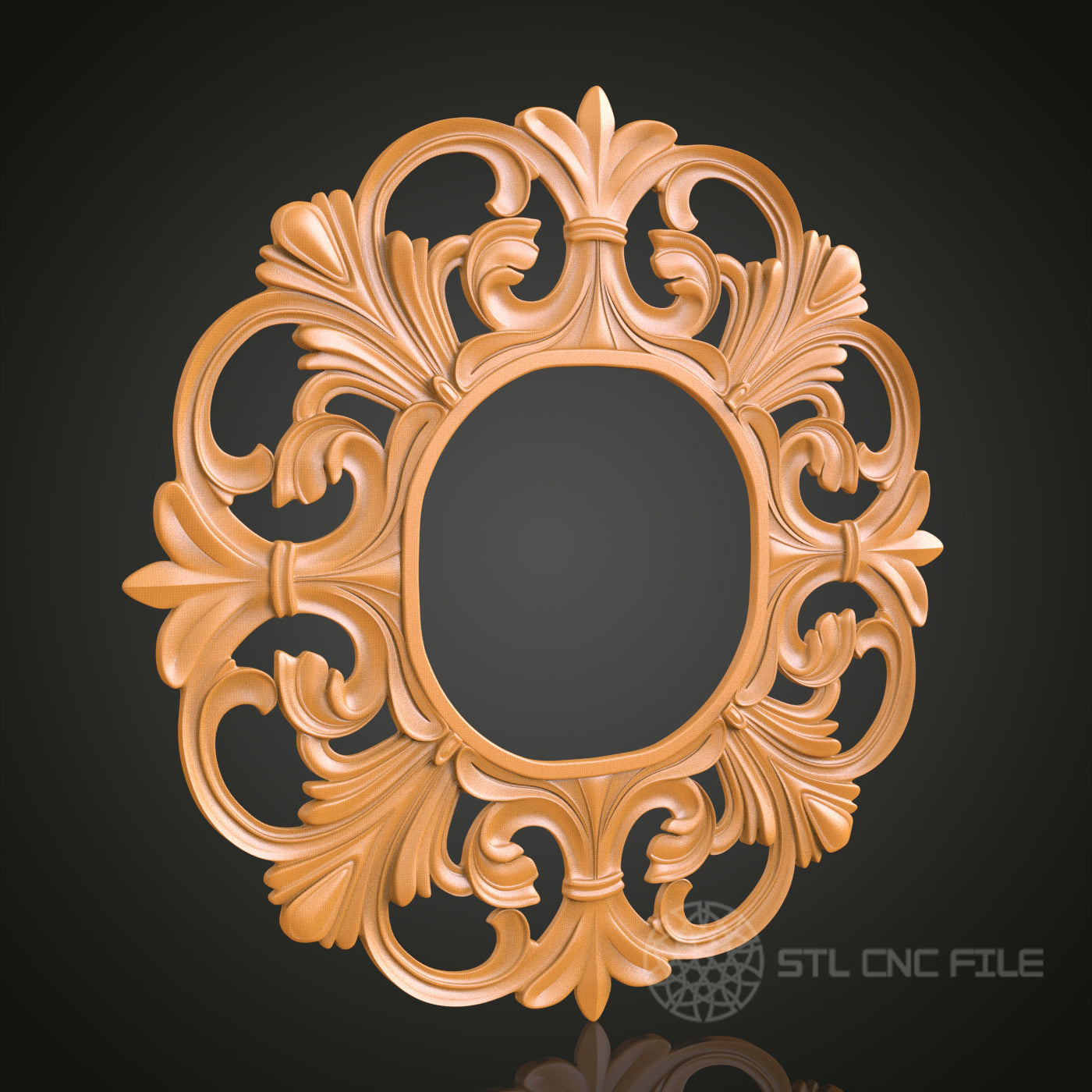 Elegant Decorative Frame STL Model for CNC Router Engraver, 3D Printer, Wall Art Decor