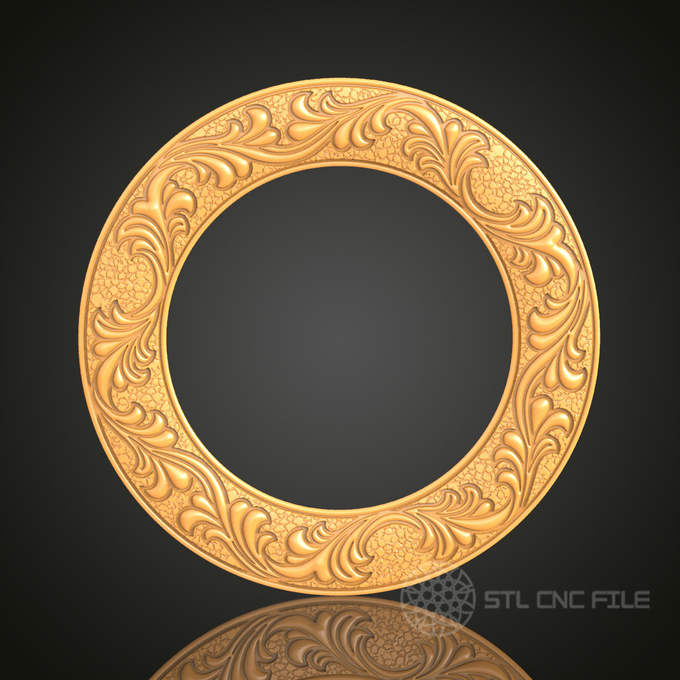 Ornate Round 3D Frame STL Model for CNC Router, Artcam Aspire CNC Files, Wood Art Decor