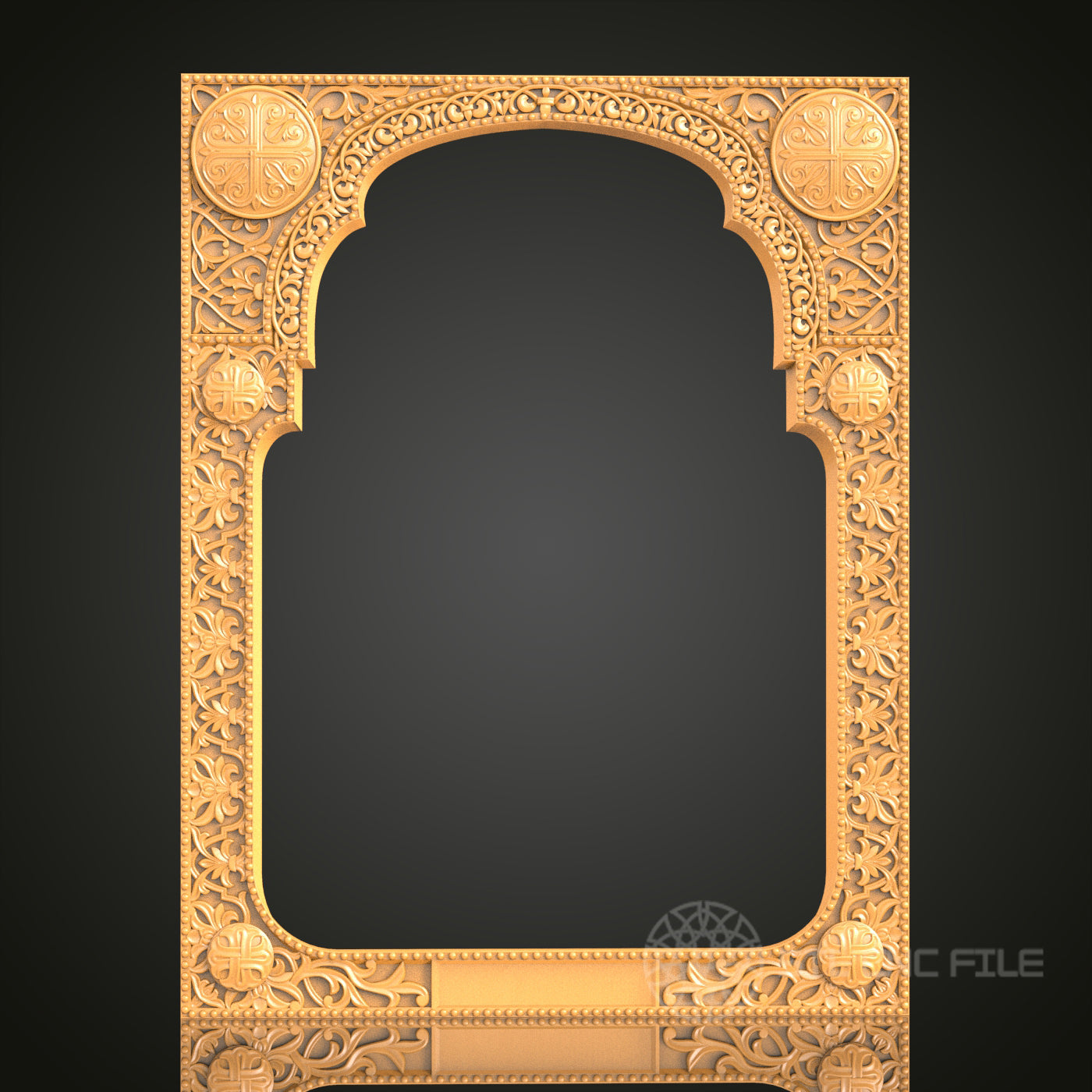 Ornate Arched Frame STL Model for CNC Router Engraver, Artcam, Aspire, Wood Art, Wall Decor, 3D Printer
