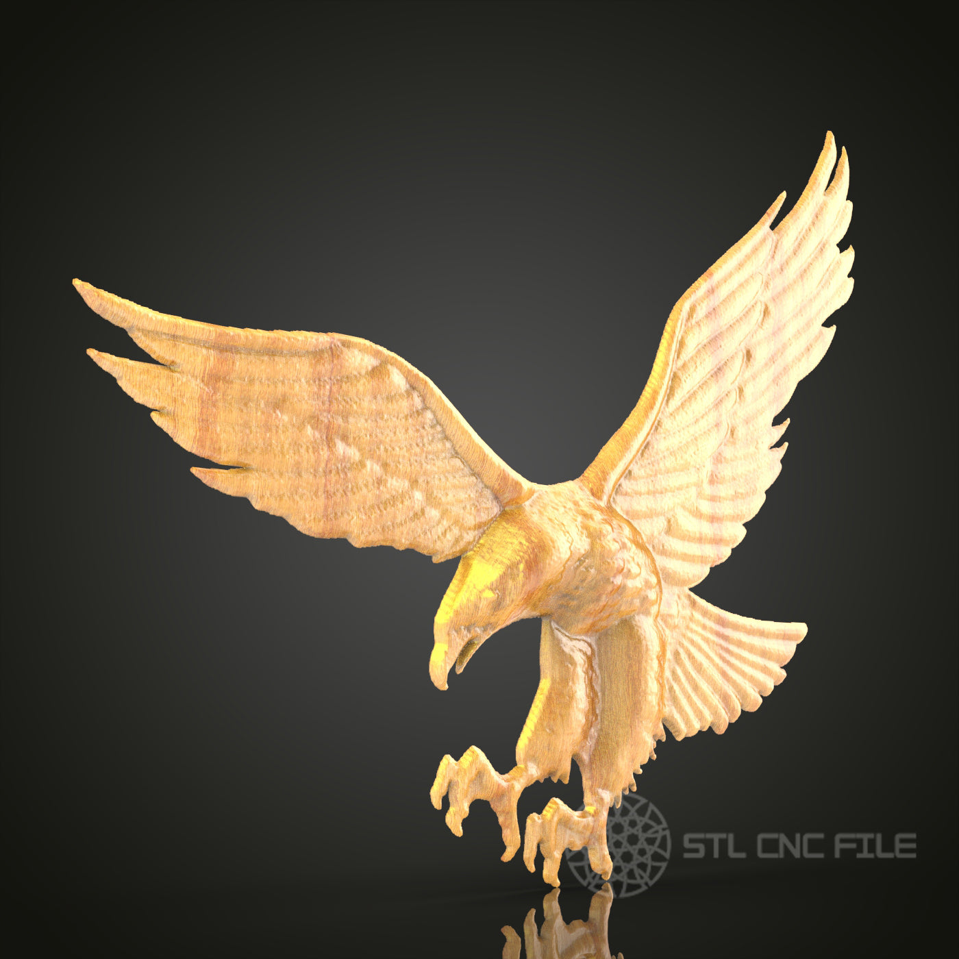 Majestic Eagle in Flight STL File for CNC, 3D Router Model, Artcam Aspire, Bird Sculpture, Wall Decor